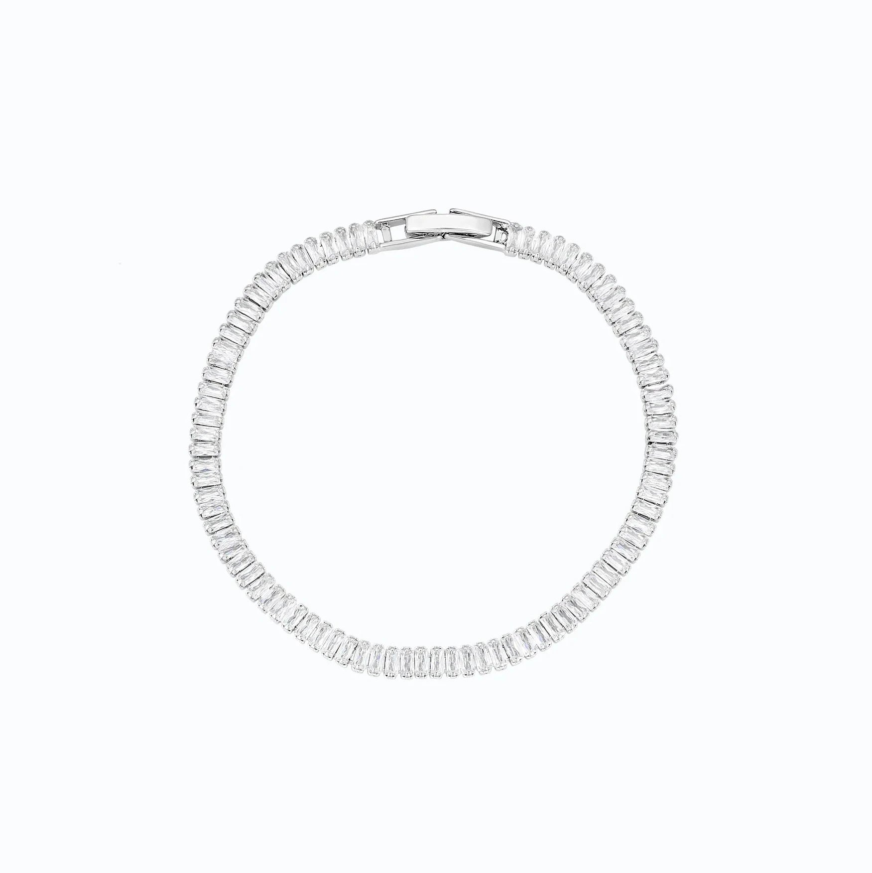 Silver crystal chain bracelet with clear stone detailing
